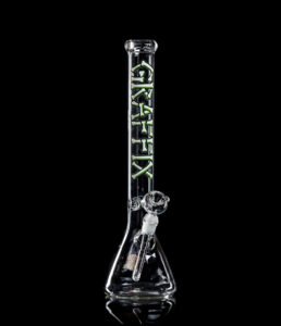 18" BEAKER + PERK - GREEN LOGO