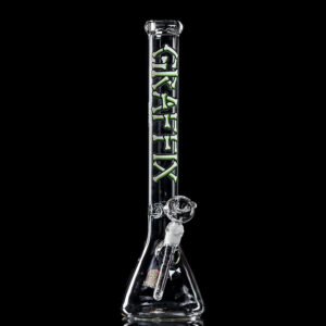 18" BEAKER + PERK - GREEN LOGO