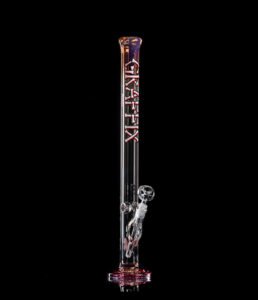 24" STRAIGHT + 9MM GLASS + GOLD FUMING