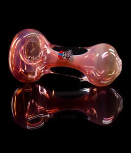 FAT GOLD FUMED GRAFFIX HAND PIPE ( 8" LONG 1.25 POUNDS)
